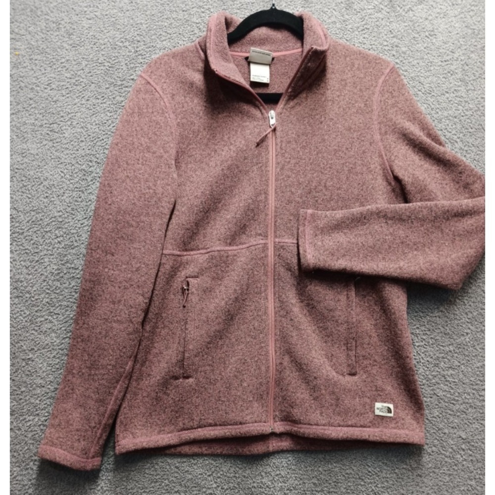The North Face Full Zip Fleece Jacket Women M Pink Heather Outdoor
